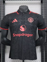 24-25 Man Utd Black Special Edition Player Version Training shirts *红标翻领