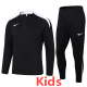 24-25 NK Black Kids Half Pull Tracksuit #05(童装半拉链)(白色领)