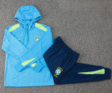 24-25 Brazil Lake blue Hoodie Half Pull Tracksuit #F567半拉连帽