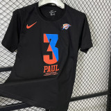 T189 OKC PAUL #3 Black High Quality Casual T-Shirt