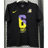 T190 Lakers JAMES #6 Black High Quality Casual T-Shirt