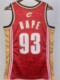 2023 Cleveland Cavaliers & BAPE #93 Red Top Quality Hot Pressing NBA Jersey