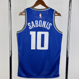 23-24 Kings SABONIS #10 Blue City Edition Top Quality Hot Pressing NBA Jersey