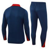 2024 NK Royal Blue Half Pull Tracksuit #05(半拉链)(红色领)