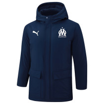 24-25 Marseille Royal Blue Hooded Windbreaker Fabric Cotton Coat #G245(白标)