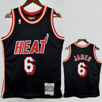 2013-2014 HEAT JAMES #6 Black Retro Top Quality Hot Pressin g NBA Jersey