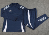 2024 AD Navy blue Kids Half Pull Tracksuit (童装)(半拉链)