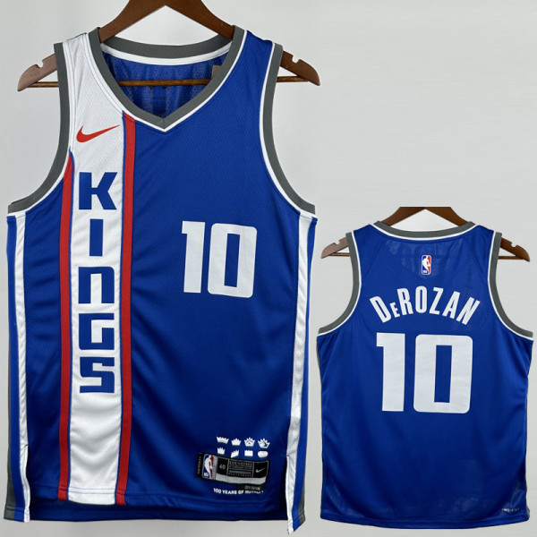 23-24 Kings DEROZAN #10 Blue City Edition Top Quality Hot Pressing NBA Jersey