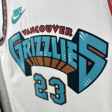 24-25 Grizzlies ROSE #23 White Retro Top Quality Hot Pressing NBA Jersey