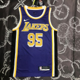 LAKERS TOSCAN #95 Purple Top Quality Hot Pressing NBA Jersey