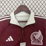 24-25 Mexico Red & White Double Sided Windbreaker (双面风衣)(刺绣)