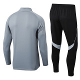 2025 AD Grey Half Pull Tracksuit (半拉链)