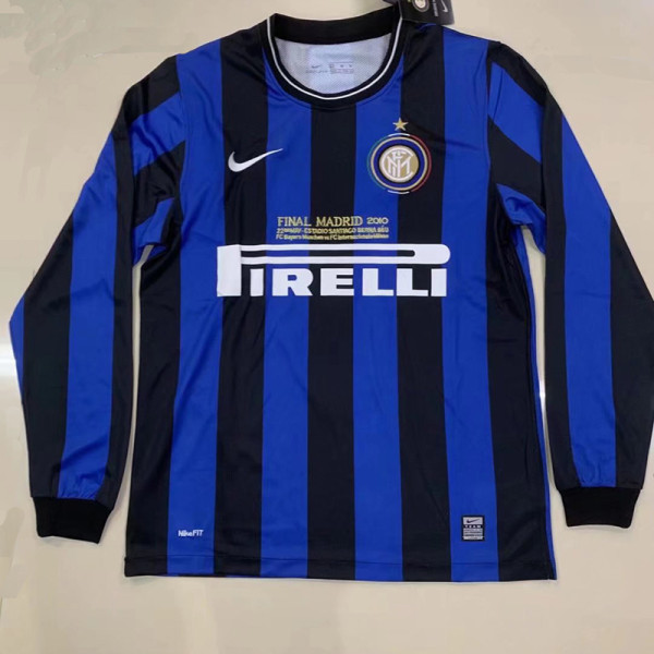 2009-2010 INT Home Long Sleeve Retro Soccer Jersey (长袖)(欧冠决赛字)