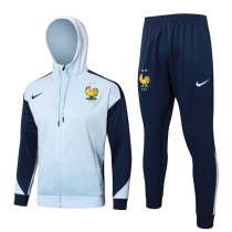 24-25 France Light blue Hoodie Jacket Tracksuit #F587