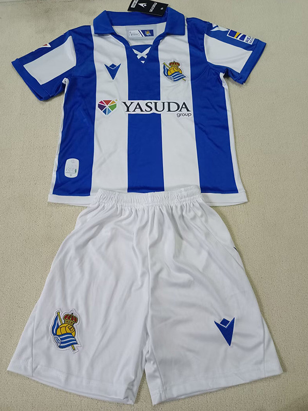 24-25 Real Sociedad Home Kids Soccer Jersey