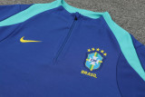 24-25 Brazil Fancy blue Half Pull Tracksuit (半拉链)