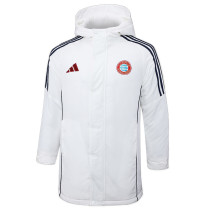 24-25 Bayern White Hooded Windbreaker Fabric Cotton Coat #G197