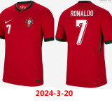 24-25 Portugal Home Long Sleeve Player Version Soccer Jersey (长袖球员)