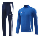 2024 AD Fancy Blue Half Pull Tracksuit #AB06 (半拉链)