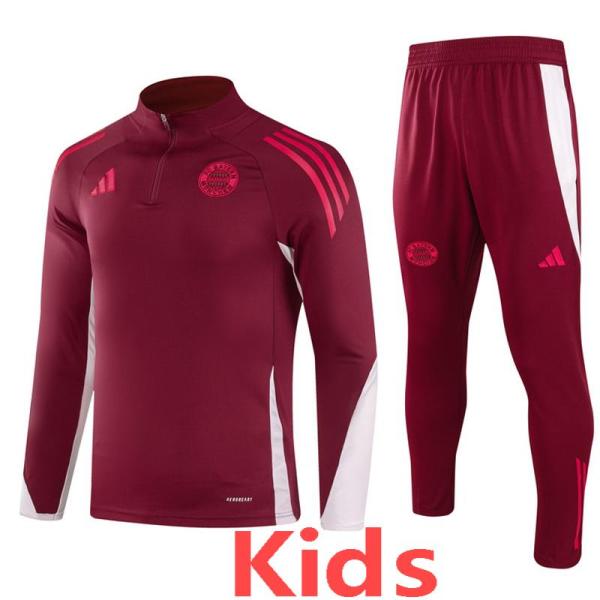 24-25 Bayern Deep Red Kids Half Pull Tracksuit (童装)(半拉链)