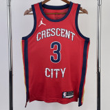 22-23 Pelicans McCOLLUM #3 Red Top Quality Hot Pressing NBA Jersey (Trapeze Edition) 飞人版