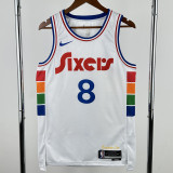 24-25 76ERS GEORGE #8 White City Edition Top Quality Hot Pressing NBA Jersey
