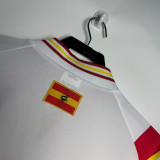 1996 Spain Away White Retro Soccer Jersey