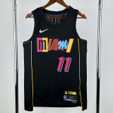21-22 HEAT JAQUEZ JR. #11 Black City Edition Top Quality Hot Pressing NBA Jersey (圆领）
