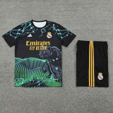 24-25 RMA Black green Training Short Suit #豹