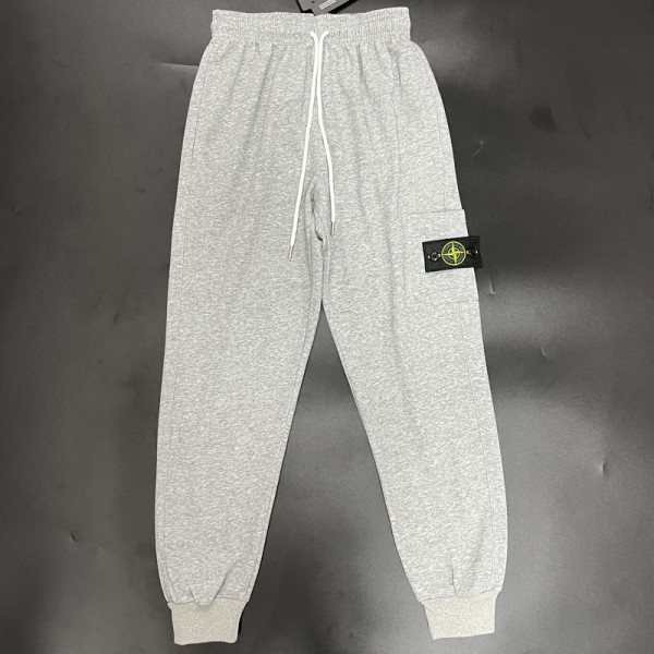 W5纯棉卫裤 Stone Island Grey Top Quality Sweatpants (Have Pocket)