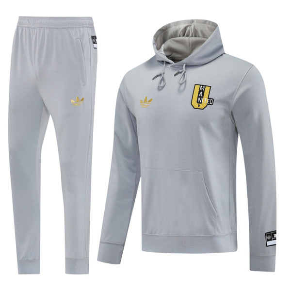 24-25 Man Utd Grey Hoodie Tracksuit (卫衣套装)