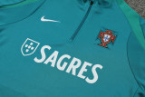 24-25 Portugal Dark Green Kids Half Pull Tracksuit (童装)(半拉链)