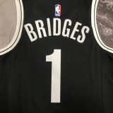 NETS BRIDGES #1 Black Top Quality Hot Pressing NBA Jersey (V领)