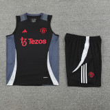 24-25 Man Utd Black Tank top and shorts suit