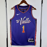 23-24 SUNS BOOKER #1 Purple City Edition Top Quality Hot Pressing NBA Jersey
