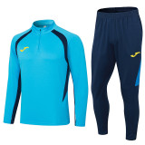 2024 JOM Lake Blue Half Pull Tracksuit (半拉链)