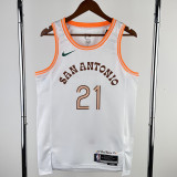 23-24 Sa Spurs DUNCAN #21 White City Edition Top Quality Hot Pressing NBA Jersey