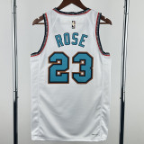 24-25 Grizzlies ROSE #23 White Retro Top Quality Hot Pressing NBA Jersey