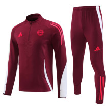 24-25 Bayern Deep Red Half Pull Tracksuit (半拉链)