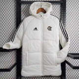 23-24 Flamengo White Hooded Cotton Coat Black Edge (黑色边) 棉衣