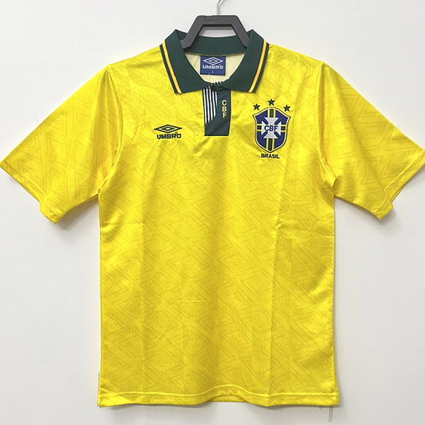 1991-1993 Brazil Home Retro Soccer Jersey
