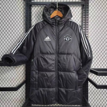 23-24 Man Utd Black Hooded Cotton Coat White Edge (白色边) 棉衣