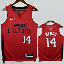 24-25 HEAT HERRO #14 Red City Edition Top Quality Hot Pressing NBA Jersey (V领）