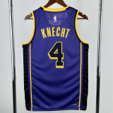 22-23 LAKERS KNECHT #4 Purple Top Quality Hot Pressing NBA Jersey (Trapeze Edition) 飞人版