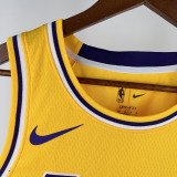 22-23 Lakers JAMES JR. #9 Yellow Top Quality Hot Pressing NBA Jersey(圆领)
