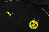 24-25 Dortmund Black Hoodie Jacket Tracksuit #02