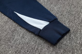 24-25 France Royal blue Hoodie Half Pull Tracksuit #F591半拉连帽