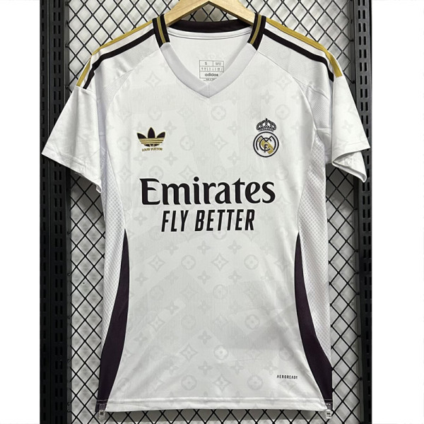 24-25 RMA White Joint Edition Fans Soccer Jersey *紫边