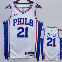 22-23 76ERS EMBIID #21 White Top Quality Hot Pressing NBA Jersey