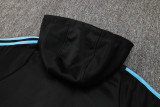 24-25 Argentina Black Hoodie Half Pull Tracksuit #F593半拉连帽